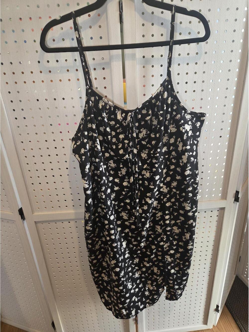 SHEIN Curve Black and White Floral Print Dress 1XL